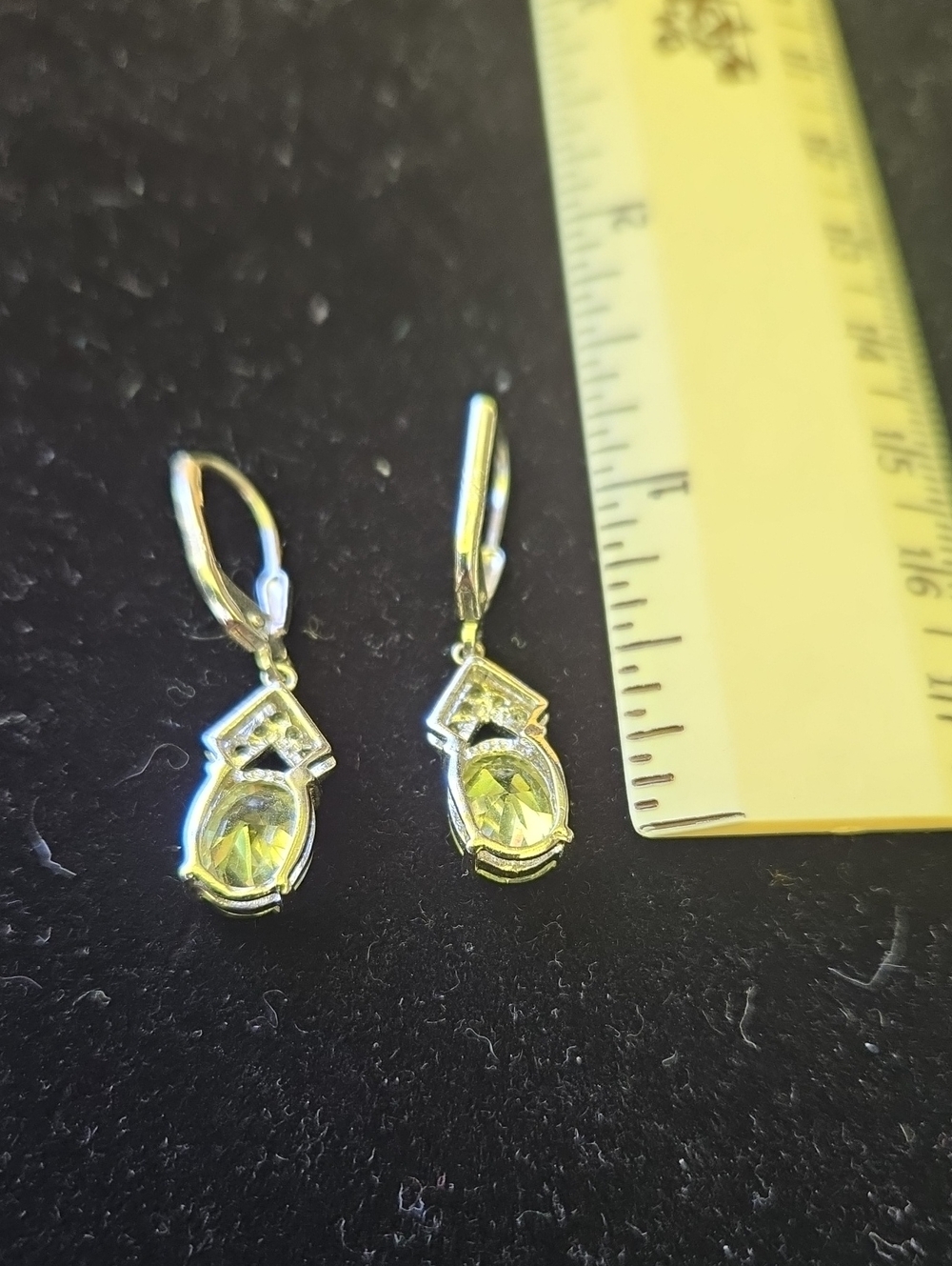 Peridot Drop Earringa - Picture 5 of 6